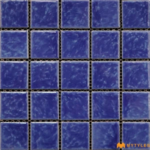 undefined-Blue Swimming Pool Mosaic Floor and Wall Tile Code39341 (303x303mm, Glossy)
