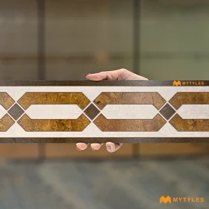 Beige Elongated Chain Border Tile Code39824 