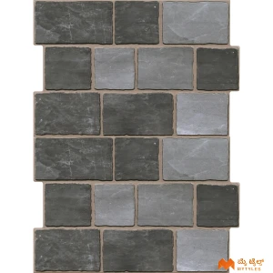 undefined-Imported Black Brick Pattern Floor and Wall Tile Code37774 (400x600mm, Matt)