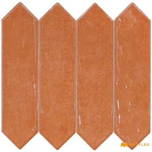 undefined-Orange Picket Subway Wall Tile Code38094 (75x300mm, Glossy)