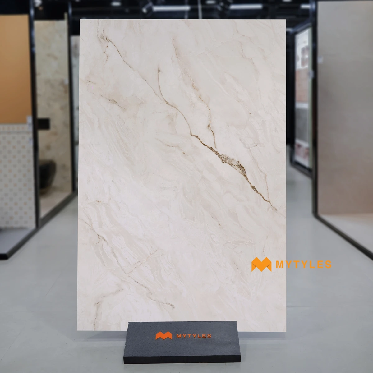 Gold-Veined Cream End-Match Tile Code40226 1200x1800mm