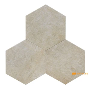 undefined-Vitrified Beige Hexagon Floor and Wall Tile Code39099 (220x255mm, Matt)