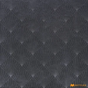 undefined-Vitrified Black Digital Parking Floor and Wall Tile Code38352 (400x400mm, Matt)