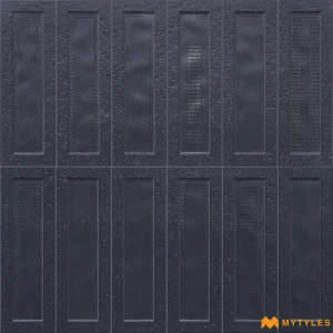 Slate Black Framed Matt Ceramic 3D Wall Tile Code40497