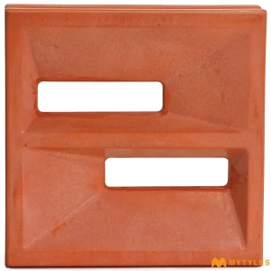 undefined-Offset Dual Slot Terracotta Concrete Jali Code39990 200x200x60mm 5Pc