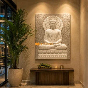 undefined-Poster Wall Tile - Buddha KM933 Code8315 (4x5 Feet, Matt, 10Pcs)