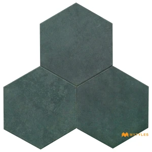 undefined-Vitrified Green Hexagon Floor and Wall Tile Code39083 (220x255mm, Matt)