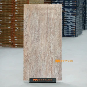 undefined-Brown Caramel Matt Vitrified Travertine Tile Code39543 600x1200mm 2Pc
