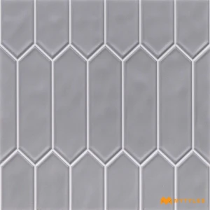 undefined-Fog Grey Picket Ceramic Geometric Wall Tile Code39460 300x300mm 11Pc