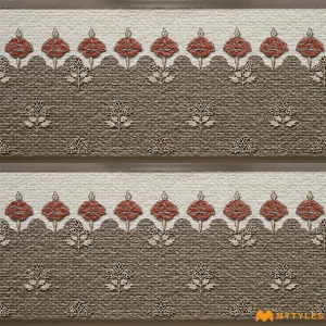 undefined-Floral Brown Burlap Satin Ceramic Wall Tile Code40207B 300x600mm 5Pc Pack