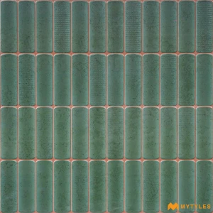 undefined-Bottle Green Linear Ceramic Textured Wall Tile Code40043 300x600mm 6Pc Pack