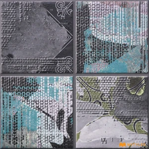 undefined-Vitrified Gray Moroccan Floor and Wall Tile Code38554 (200x200mm, Granula)