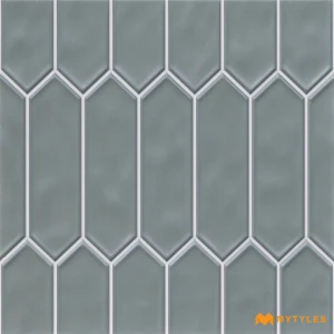 undefined-Steel Grey Picket Ceramic Geometric Wall Tile Code39459 300x300mm 11Pc