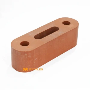 undefined-Terracotta Clay 2 Hole Round Brick 195x60x50mm - Pack of 15