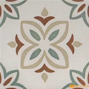 undefined-Vintage Cream Encaustic-Style Matt Vitrified Moroccan Tile Code40691 300x300mm