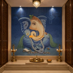 undefined-Poster Wall Tile - Ganesha LS-74PM Code18327 (3x3 Feet, Matt, 6Pcs)