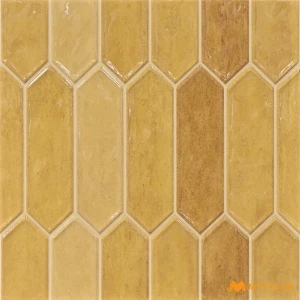undefined-Yellow Oxide Picket Ceramic Geometric Wall Tile Code39452 300x300mm 11Pc