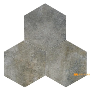 undefined-Vitrified Gray Hexagon Floor and Wall Tile Code39096 (220x255mm, Matt)