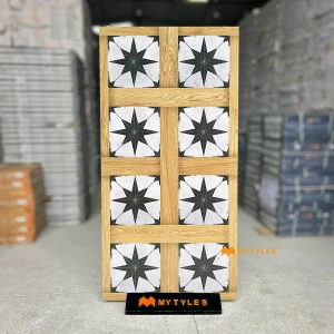 undefined-Savanna Brown Oak Star Matt Vitrified Inlay Tile Code41051 600x1200mm 2Pc Pack
