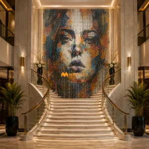 undefined-Vivid Expressions Artistic Digital Wall Tile Code33721(5x8 Feet, Matt)-Pixel-914