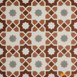 undefined-Girih Terracotta Star Matt Vitrified Moroccan Tile Code41235 600x600mm 4Pc Pack