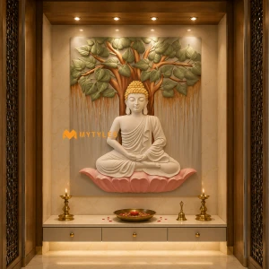 undefined-Poster Wall Tile - Buddha KM936 Code8316 (4x5 Feet, Matt, 10Pcs)