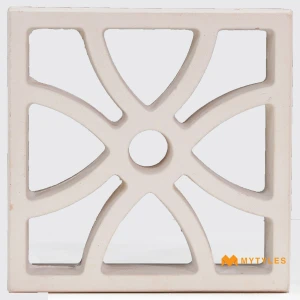 undefined-Petal White Concrete Jali Code39981 200x200x60mm 5Pc