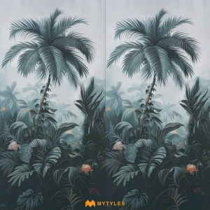 undefined-Vitrified Green Tropical Floor and Wall Tile Code38315HL2 (600x1200mm, Gloster)