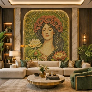 Divine Bloom Woman Poster Tile Code39110