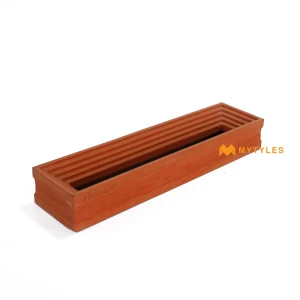 undefined-Tiered Earthen Terracotta Concrete Jali Code39974 100x400x60mm 4Pc