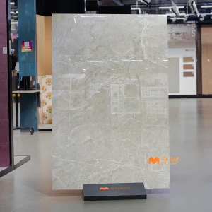 undefined-Polar Grey Marble Look Vitrified Slab Tile Code37329