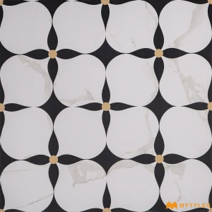 Teardrop Floral Monochrome Tile Code41232