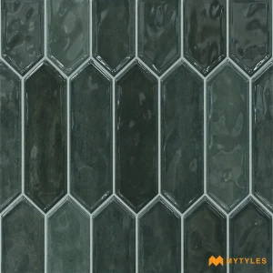 undefined-Sapphire Green Picket Ceramic Geometric Wall Tile Code39456 300x300mm 11Pc