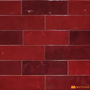 undefined-Imported Red Subway Wall Tile Code37782 (70x216mm, Glossy)