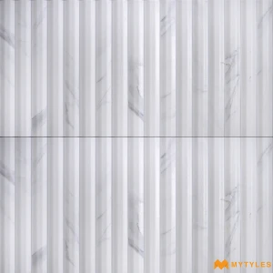 undefined-Carved Alabaster White Matt Ceramic Textured Tile Code40495 300x600mm 6Pc