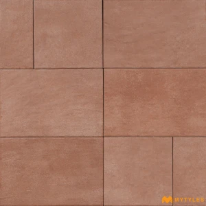 undefined-Copper Red Rustic Vitrified Parking Tile Code39058 200x200mm 12Pc Pack