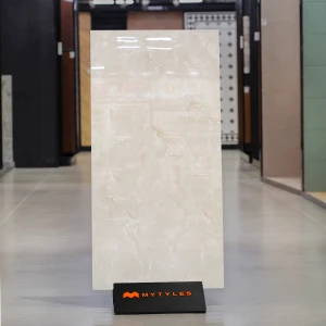 undefined-Vitrified Cream Floor and Wall Tile Code37840 (600x1200mm, Glossy)