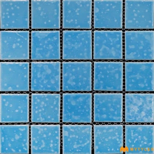 undefined-Blue Swimming Pool Mosaic Floor and Wall Tile Code39347 (303x303mm, Glossy)