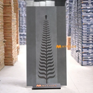 undefined-Fern Silhouette Gray Glue Tropical GVT Tile Code39540HL 600x1200mm 2Pc