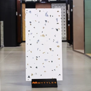undefined-White Terrazzo Floor and Wall Tile Code36980 (600x1200mm, Carving Matt)