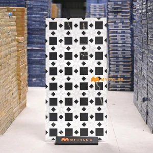 undefined-White and Black Floor and Wall Tile Code36972 (600x1200mm, Matt)