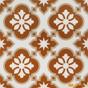 undefined-Ornate Brown Cream Baha Matt Ceramic Moroccan Tile Code39789 300x300mm 11Pc