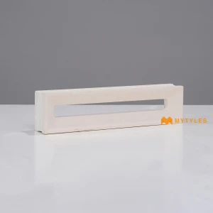 undefined-Beveled White Concrete Jali Code39975 100x400x60mm 4Pc