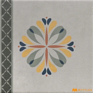 undefined-Vitrified Beige Carpet Border Floor and Wall Tile Code38648HL3 (200x200mm, Luste)