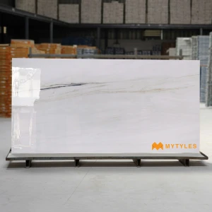 undefined-Athena White Marble Look Vitrified Slab Tile Code38724